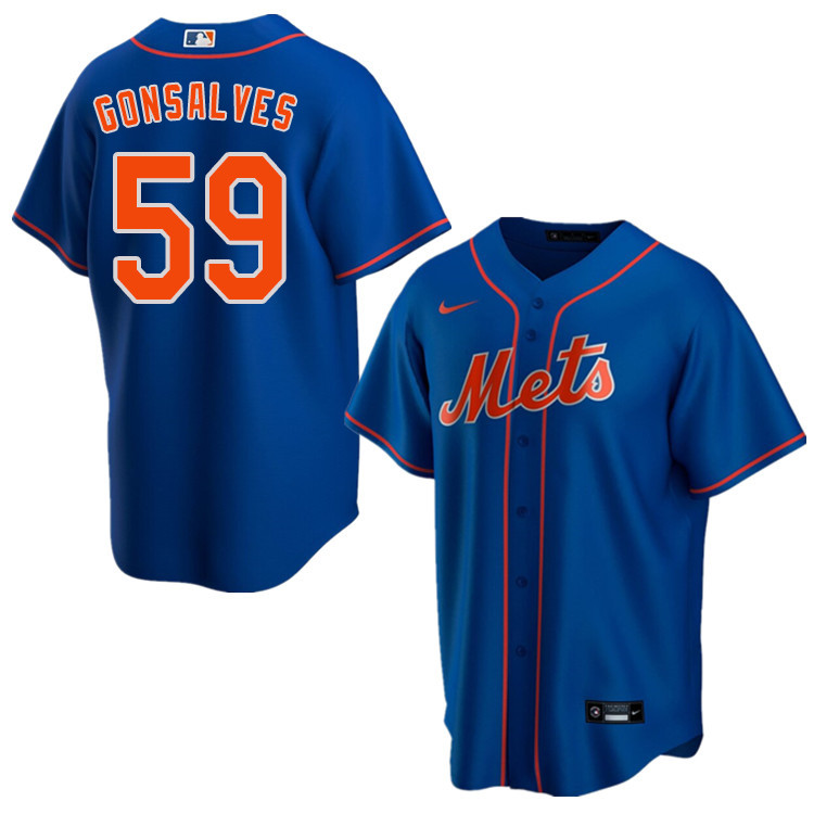 Nike Men #59 Stephen Gonsalves New York Mets Baseball Jerseys Sale-Blue - Click Image to Close